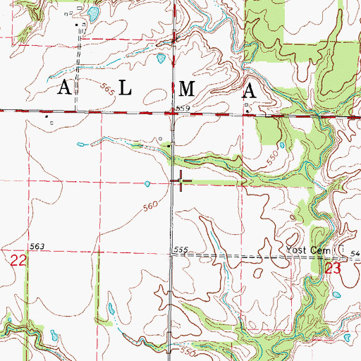 Topographic Map of Allen School (historical), IL