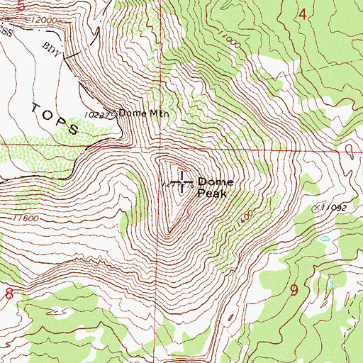 Topographic Map of Dome Peak, CO