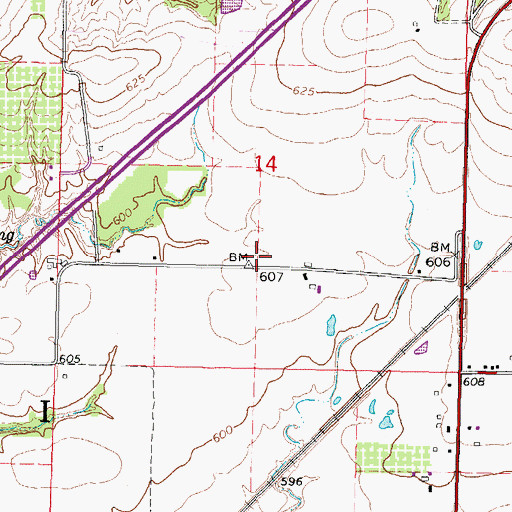 Topographic Map of Allmon School (historical), IL