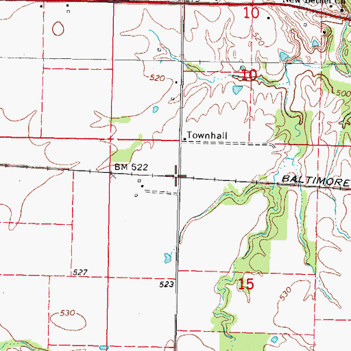 Topographic Map of Bannister, IL