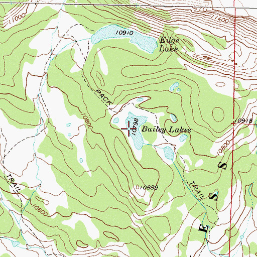 Topographic Map of Bailey Lakes, CO