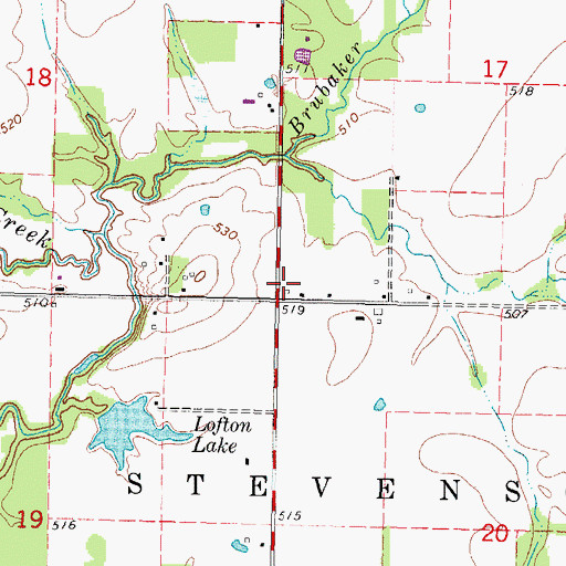 Topographic Map of Excelsior School (historical), IL