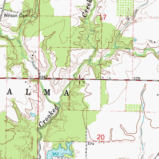 Topographic Map of Happy Hollow School (historical), IL