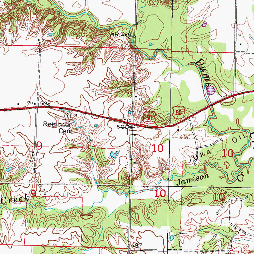Topographic Map of Hebron School (historical), IL