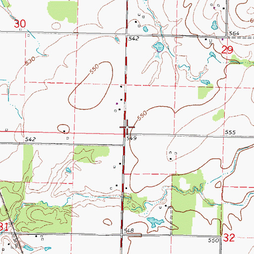 Topographic Map of Huff School (historical), IL