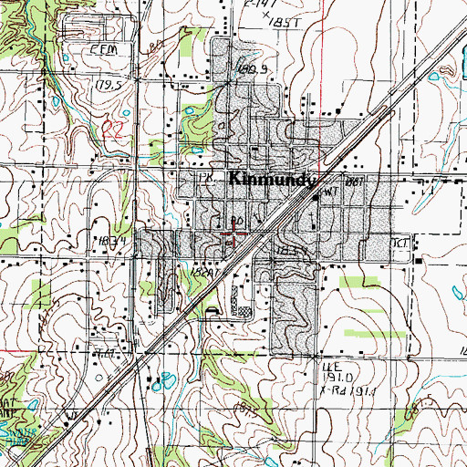 Topographic Map of Kinmundy Post Office, IL