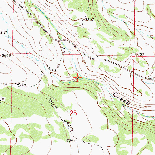 Topographic Map of North Fork Cedar Creek, CO