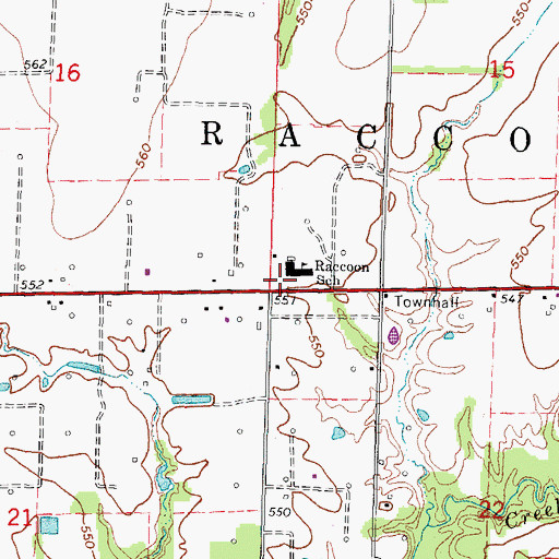Topographic Map of Mercer School (historical), IL