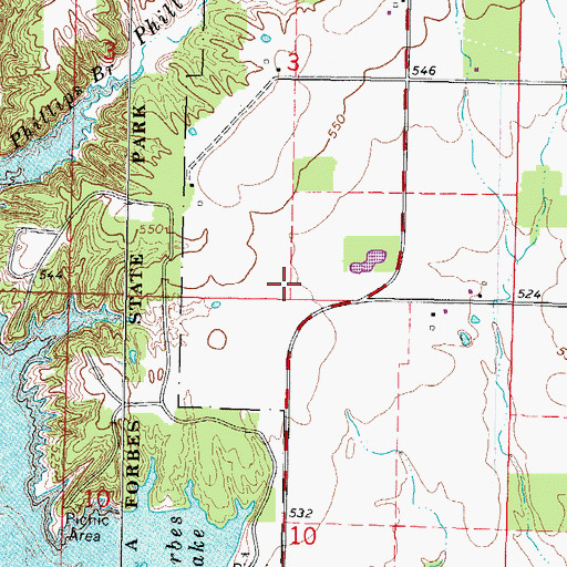 Topographic Map of Mount Carmel Church (historical), IL