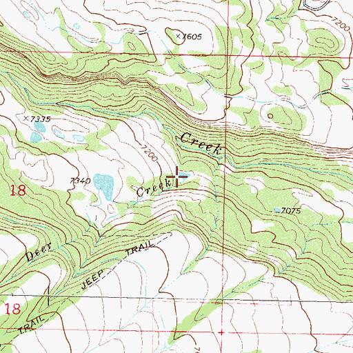 Topographic Map of Deer Creek, CO