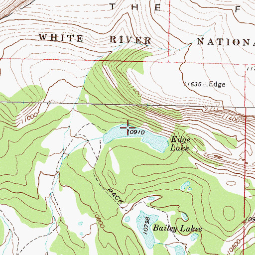 Topographic Map of Edge Lake, CO