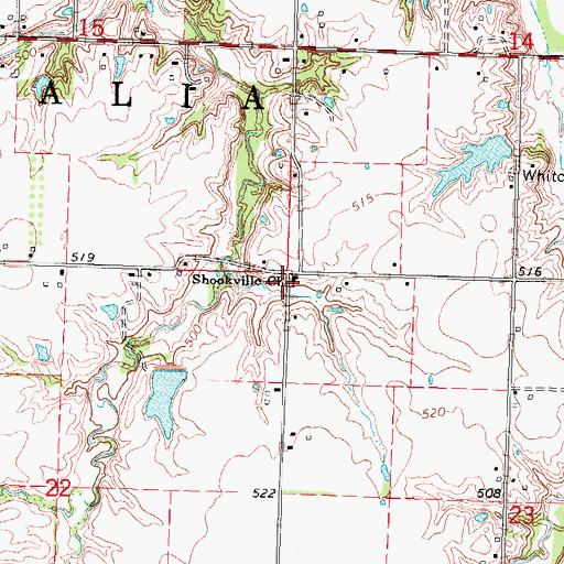 Topographic Map of Shooks School (historical), IL