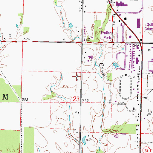Topographic Map of Southside School (historical), IL