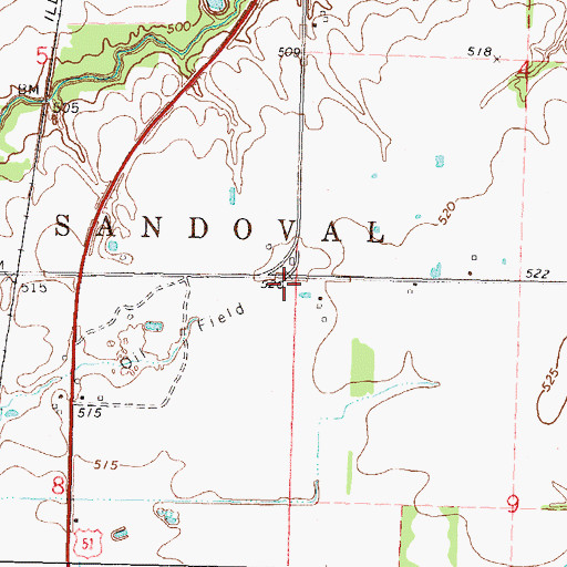 Topographic Map of Steward School (historical), IL
