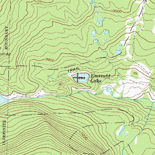 Topographic Map of Emerald Lake, CO