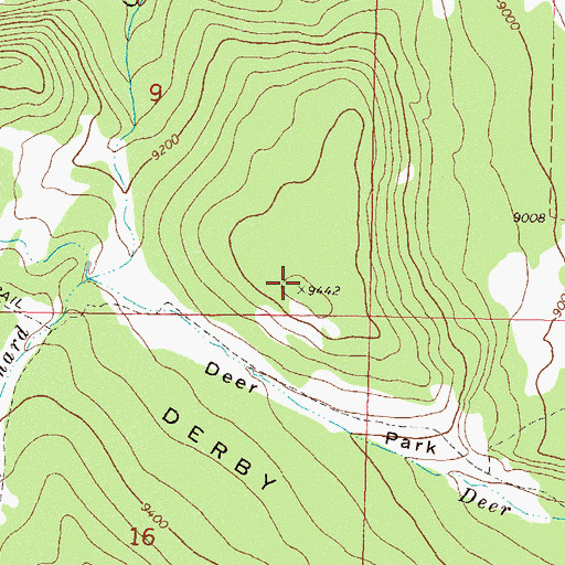 Topographic Map of Derby Mesa, CO
