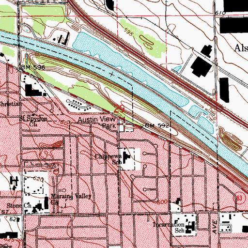 Topographic Map of Austin View Park, IL