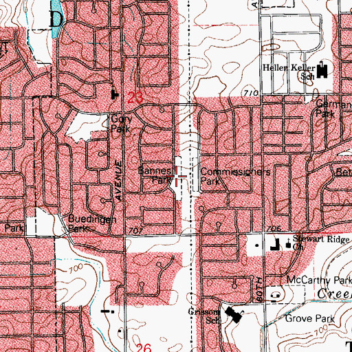 Topographic Map of Bannes Park, IL