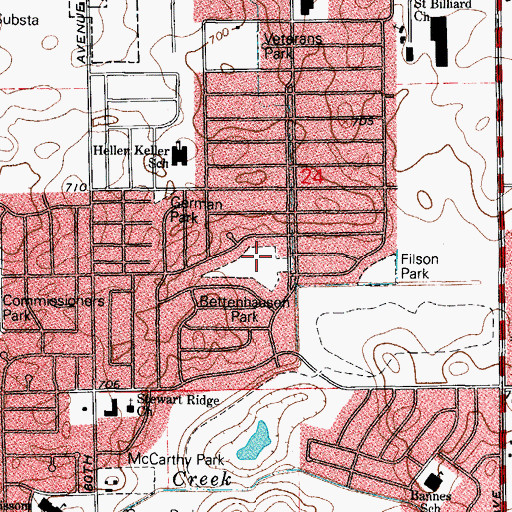 Topographic Map of Bettenhausen Park, IL
