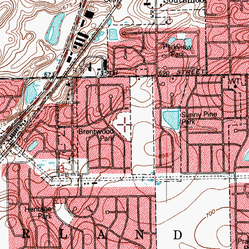 Topographic Map of Brentwood Park, IL