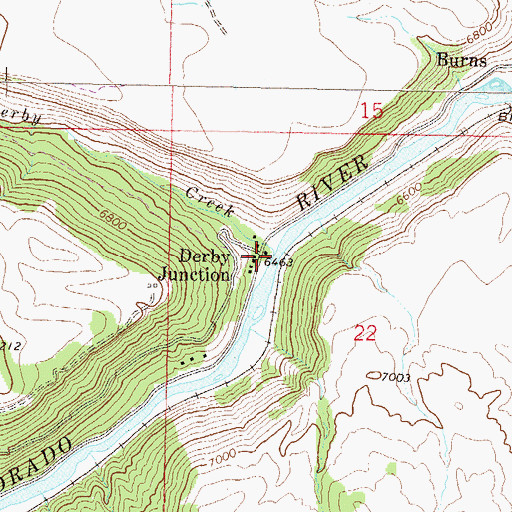 Topographic Map of Derby Creek, CO
