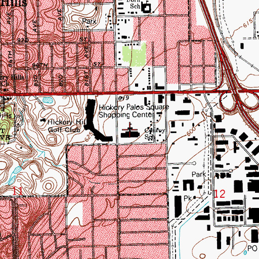 Topographic Map of H H Conrady Junior High School, IL