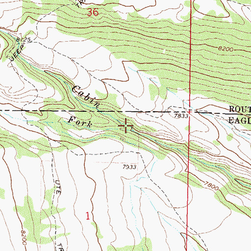 Topographic Map of Dry Fork Cabin Creek, CO