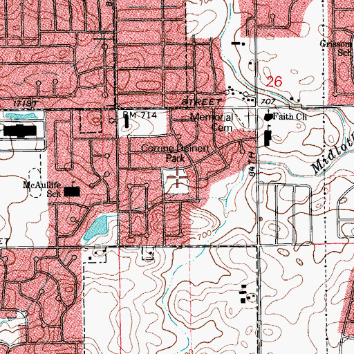Topographic Map of Corrine Deinert Park, IL
