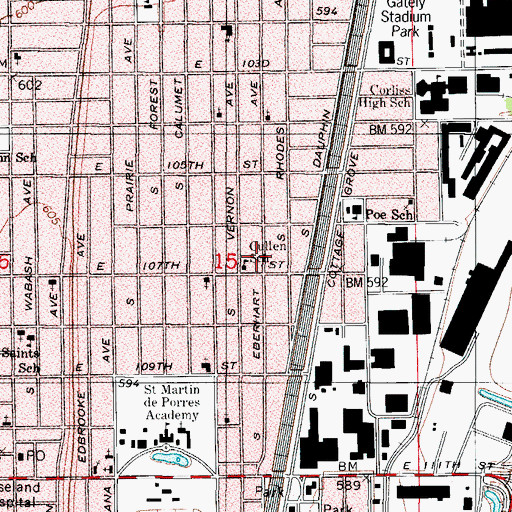Topographic Map of Cullen School, IL