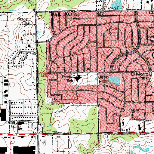 Topographic Map of Walter F Fierke Education Center, IL