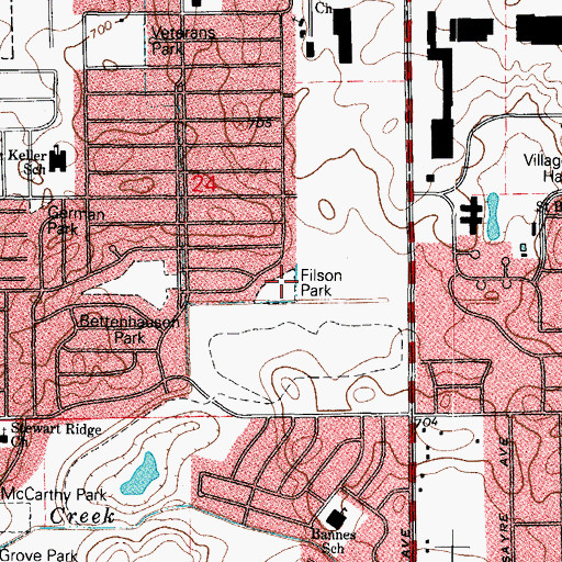 Topographic Map of Filson Park, IL