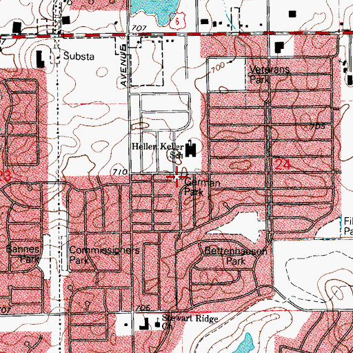 Topographic Map of German Park, IL