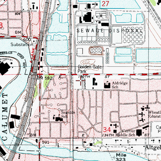 Topographic Map of Golden Gate Park, IL