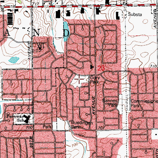 Topographic Map of Richard M Gory Park, IL