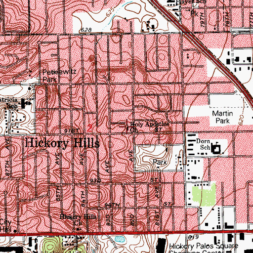Topographic Map of Holy Apostles Church, IL