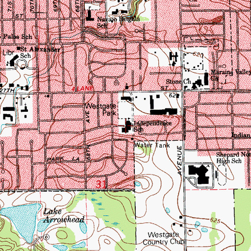 Topographic Map of Independence Junior High School, IL