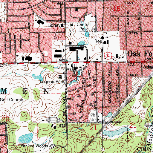 Topographic Map of Lagoon Park, IL
