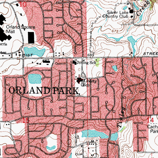 Topographic Map of Liberty Elementary School, IL