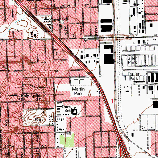 Topographic Map of Martin Park, IL
