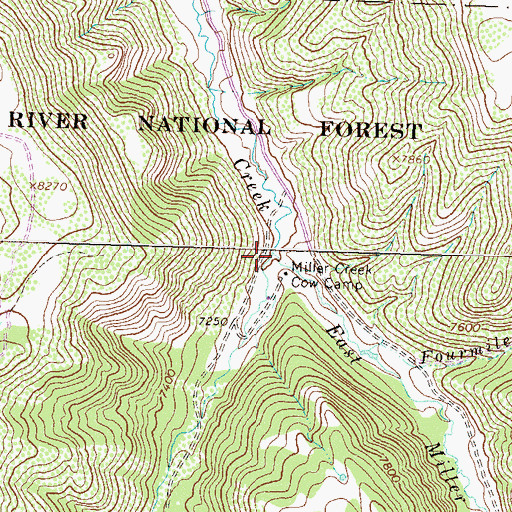 Topographic Map of Middle Miller Creek, CO