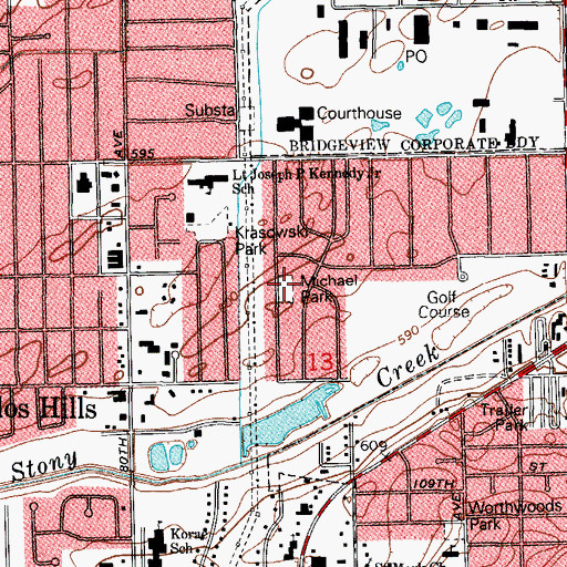 Topographic Map of Michael Park, IL