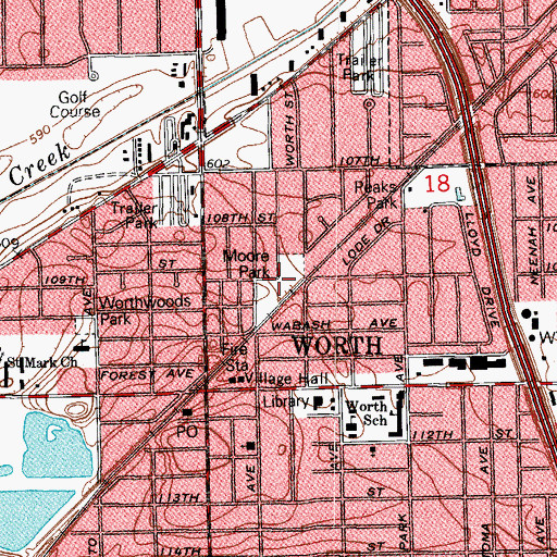 Topographic Map of Moore Park, IL