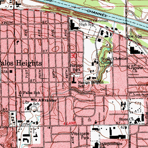 Topographic Map of Navajo Park, IL