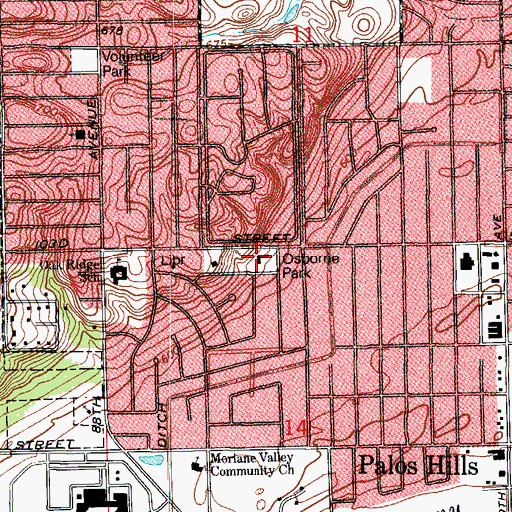 Topographic Map of Osborne Park, IL