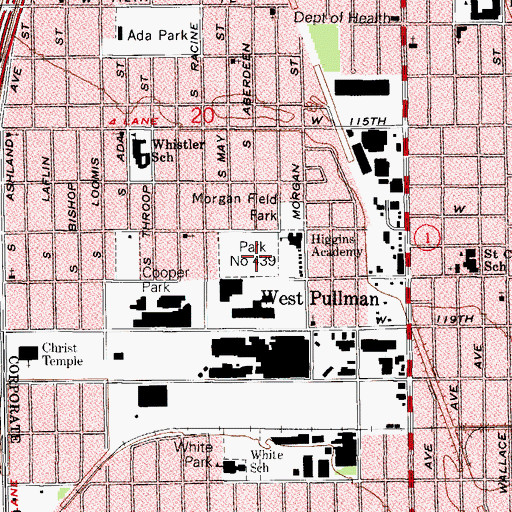 Topographic Map of Park Number 439, IL