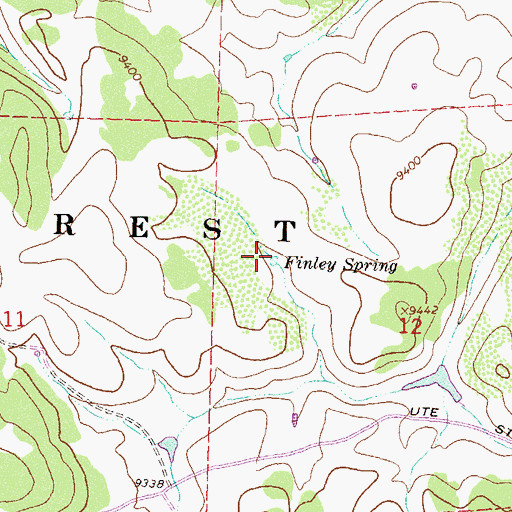 Topographic Map of Finley Spring, CO