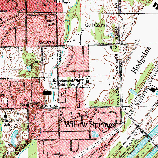 Topographic Map of Pleasantdale South School, IL