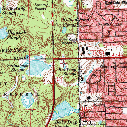 Topographic Map of Red Wing Slough, IL