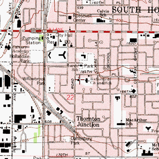 Topographic Map of Reformed Church, IL