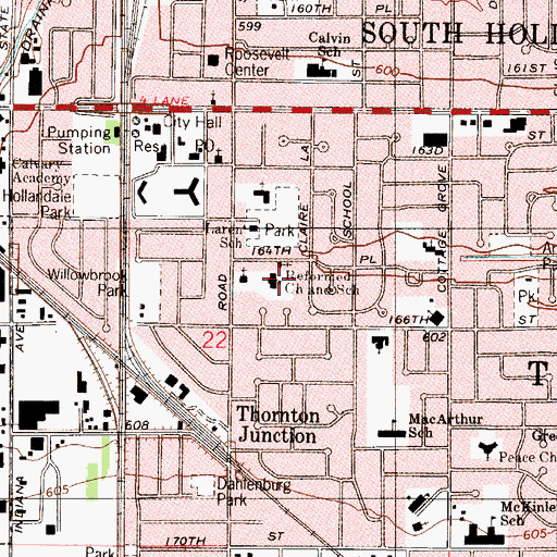 Topographic Map of Reformed School, IL